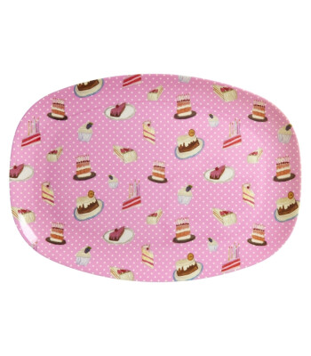 Rice Melamin Dikd&ouml;rtgen Tepsi Tabak // Sweet Cake