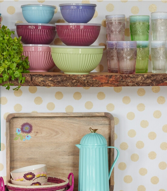 Rice Seramik Kase Set // Pink & Aubergine & Mint