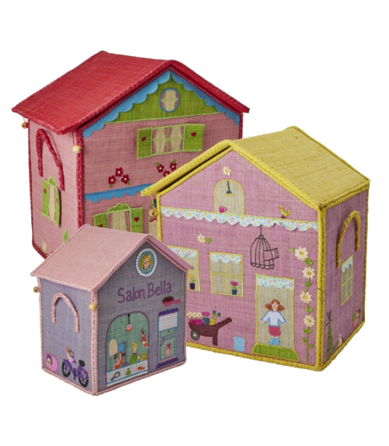 Rice Rafya Oyuncak Sepet Set // House