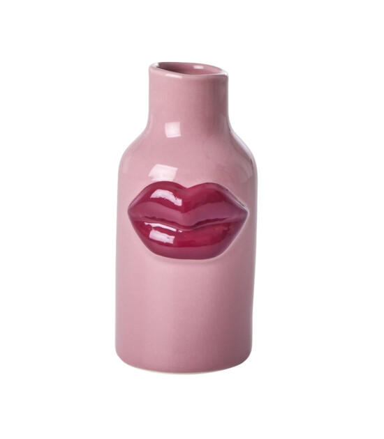 Rice Seramik Lips Vazo (XS) // Pink - Dark Pink