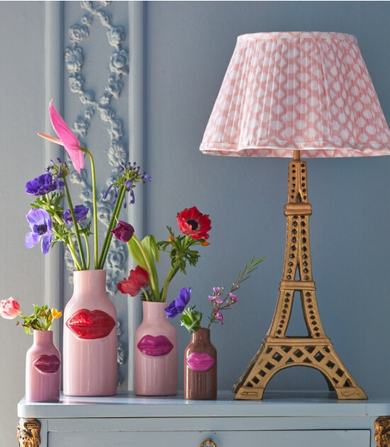 Rice Seramik Lips Vazo (XS) // Pink - Dark Pink