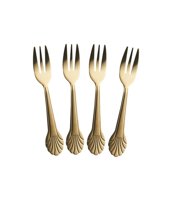 Rice Paslanmaz Çelik Çatal Set // Gold (4 Adet)