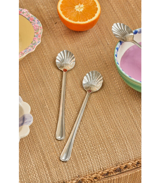 Rice Paslanmaz Çelik Latte Kaşığı Set // Silver (4 Adet)