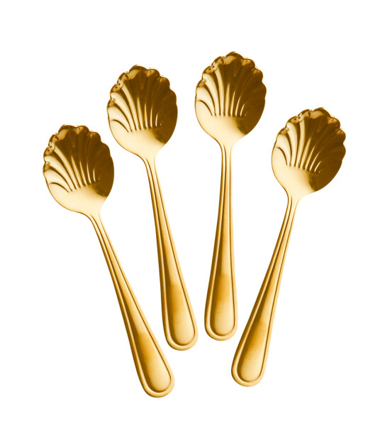 Rice Paslanmaz Çelik Kaşık Set // Gold (4 Adet)