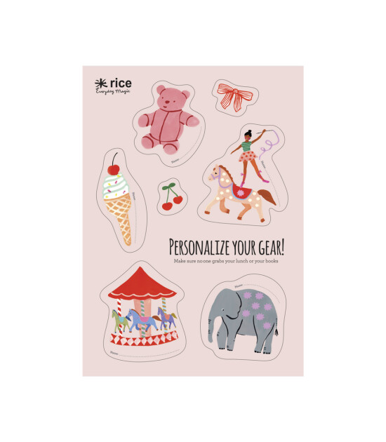 Rice Lunchbox Kişiselleştirme Sticker Set // Fun Fair - Pink