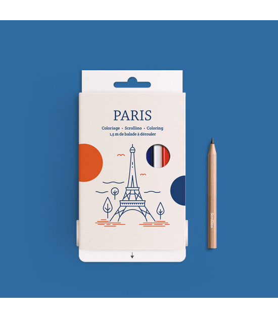 Scrollino Çevirmeli Aktivite Kitapçık // Paris Coloring