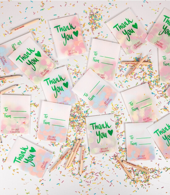 Sea Salt Cinnamon Konfetili Kart (4 Adet) // Thank You