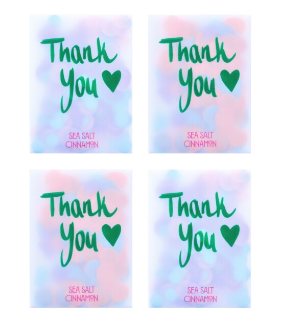 Sea Salt Cinnamon Konfetili Kart (4 Adet) // Thank You