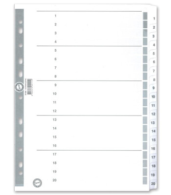 Serve Karton Ayraç A4 // 1-20 Numara