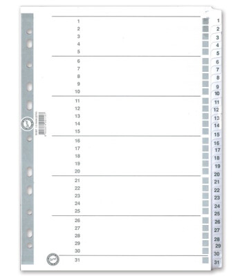 Serve Karton Ayraç A4 // 1-31 Numara