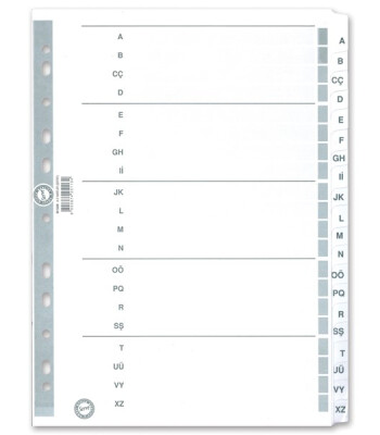 Serve Karton Ayraç A4 // A-Z Alfabetik