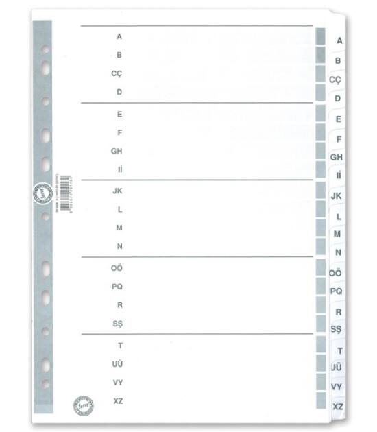 Serve Karton Ayra&ccedil; A4 // A-Z Alfabetik