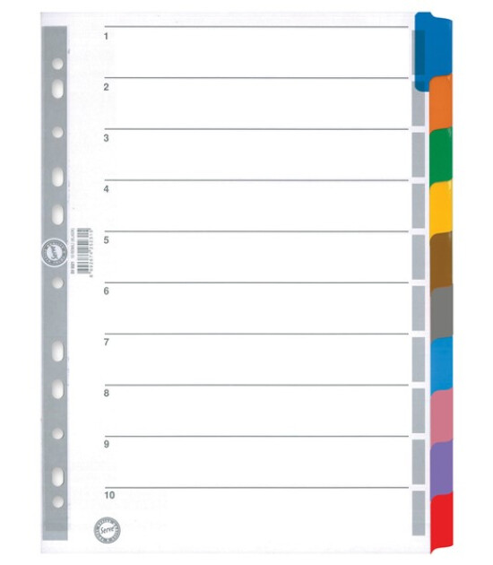 Serve Karton Ayra&ccedil; Klasik A4 // 10 Renkli