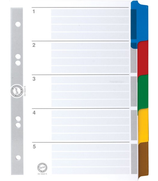 Serve Karton Ayra&ccedil; Klasik A5 // 5 Renkli