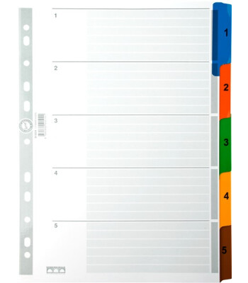 Serve Karton Ayraç Klasik A4 // 1-5 Numara