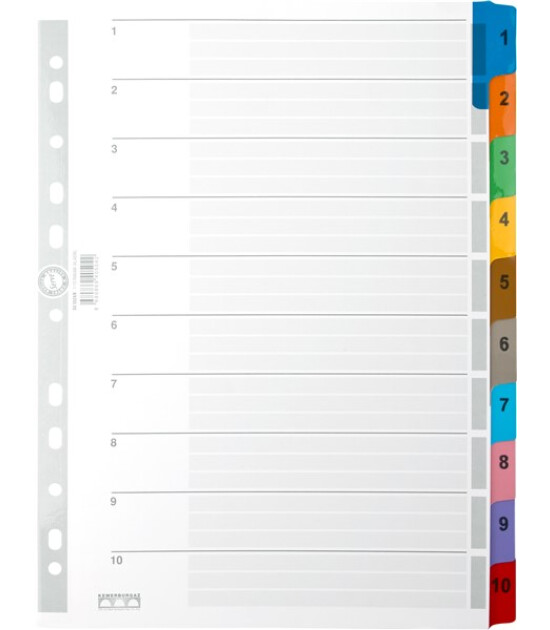 Serve Karton Ayra&ccedil; Klasik A4 // 1-10 Numara