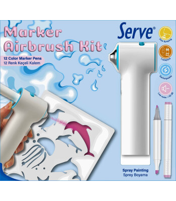 Serve Airbrush Kit Keçeli Kalem (12 Adet)