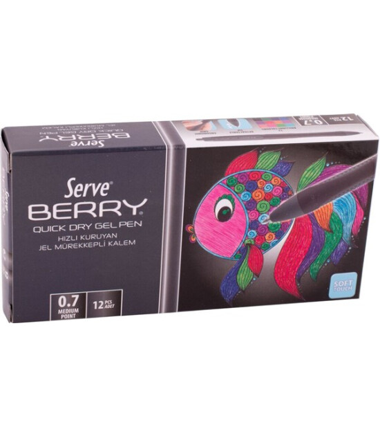 Serve Berry Jel Kalem (0.7 mm) // Siyah