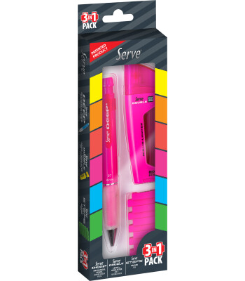 Serve Deep Kalem Seti (0.7 mm) // Pembe