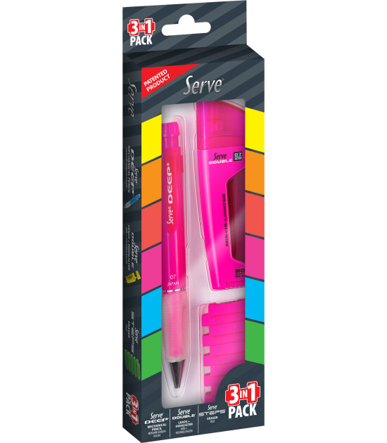Serve Deep Kalem Seti (0.7 mm) // Pembe