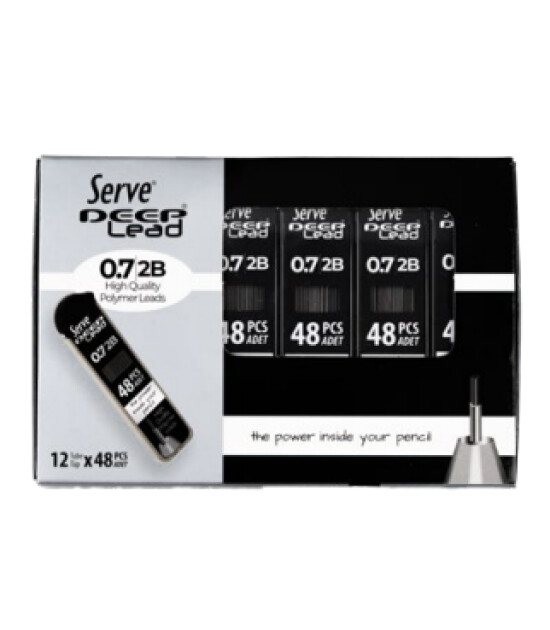 Serve Deep Mekanik Kalem Ucu (0.7 mm) 2B // Metalik Siyah