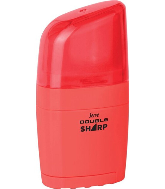 Serve Double Sharp Silgi + Kalemtıraş // Kırmızı