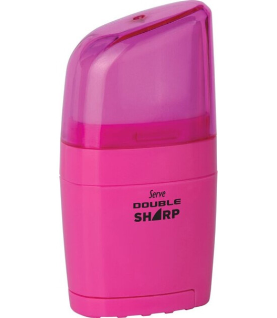 Serve Double Sharp Silgi + Kalemtıraş // Pembe