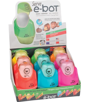 Serve E-Bot Silgili Kalemtıraş (9 Adet) // Multicolor