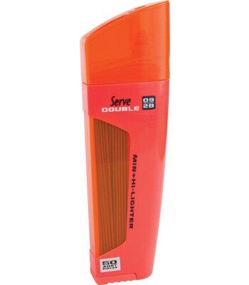 Serve Double Min + Kurşun Kalem Ucu - Fosforlu Kalem (0.9 mm) // Kırmızı