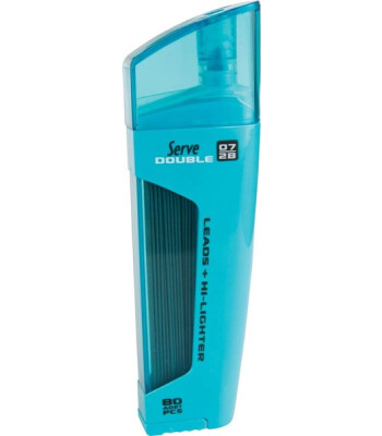 Serve Double Min + Kurşun Kalem Ucu - Fosforlu Kalem (0.7 mm) // Mavi
