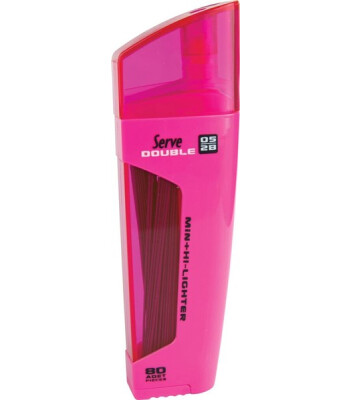 Serve Double Min + Kurşun Kalem Ucu - Fosforlu Kalem (0.5 mm) // Pembe