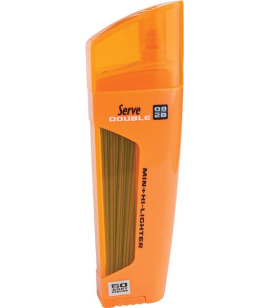 Serve Double Min + Kurşun Kalem Ucu - Fosforlu Kalem (0.9 mm) // Turuncu