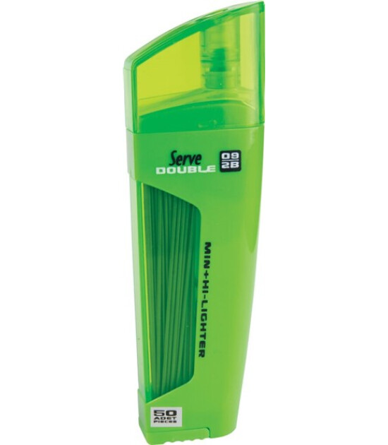 Serve Double Min + Kurşun Kalem Ucu - Fosforlu Kalem (0.9 mm) // Yeşil