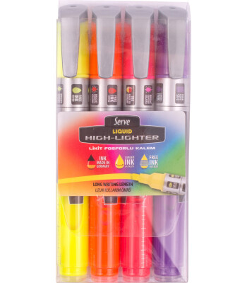 Serve Likit Kalem Karışık Pastel Renk (4 Adet)