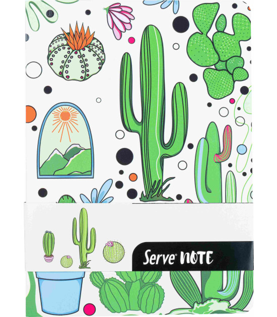 Serve Note Defter Doğa Desenli // Elma Yeşili