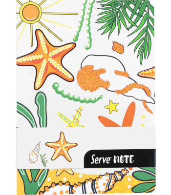 Serve Note Defter Doğa Desenli// Hardal Sarı