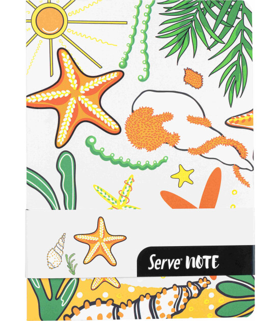 Serve Note Defter Doğa Desenli// Hardal Sarı