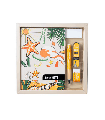 Serve Desenli Defter Seti // Hardal Sarı