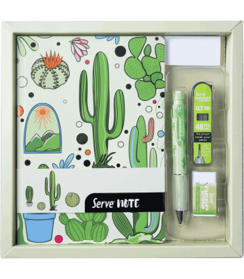 Serve Desenli Defter Seti // Nane Yeşili