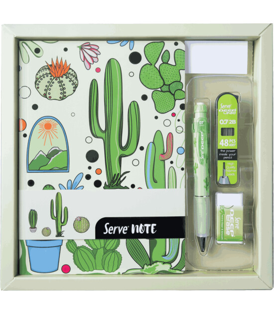 Serve Desenli Defter Seti // Nane Yeşili