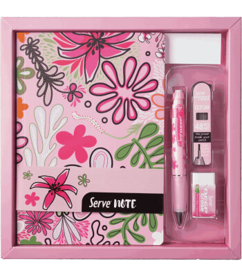 Serve Desenli Defter Seti // Şeker Pembe