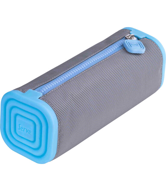 Serve Prismo Kare Kalem Kutu // A&ccedil;ık Gri - G&ouml;k Mavi