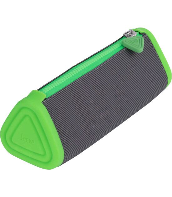 Serve Prismo &Uuml;&ccedil;gen Kalem Kutu // Koyu Gri - Fosforlu Yeşil