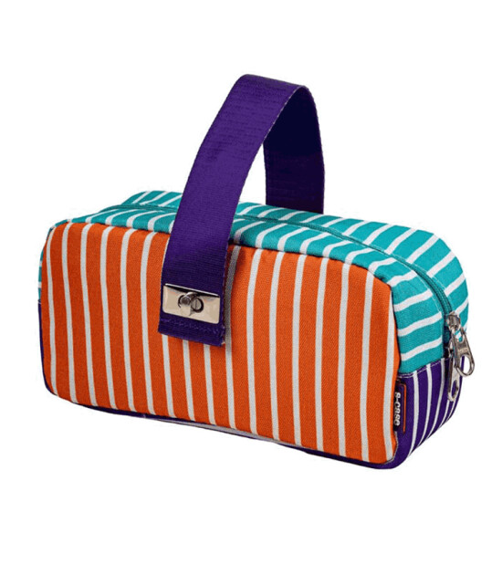 Serve S-Case Kilitli &Ccedil;anta // Renkli &Ccedil;izgili D