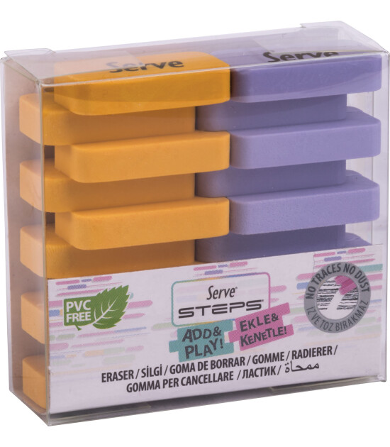 Serve Steps Silgi Pastel (2 Adet) // Hardal Sarısı - Lavanta