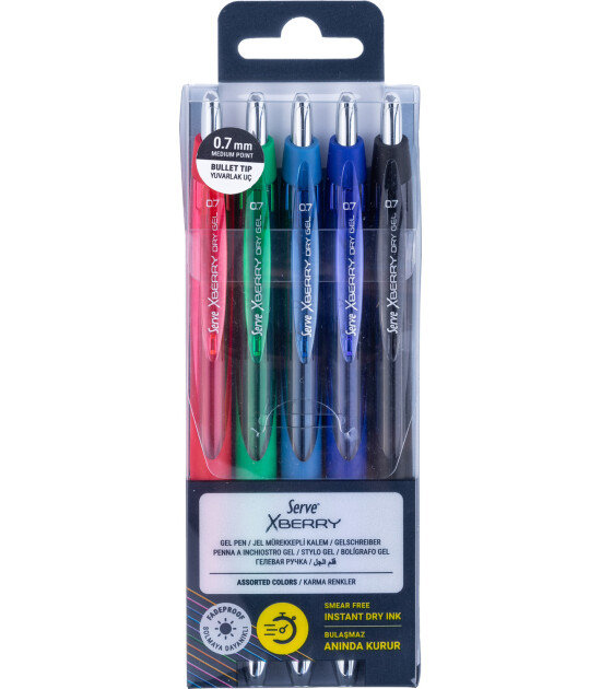Serve x Berry Jel Kalem Yuvarlak U&ccedil; Set (0.7 Mm) // Deep Tones