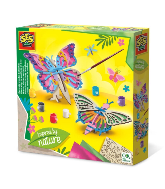 Ses Creative Ahşap Kelebekleri Dekore Edin Seti