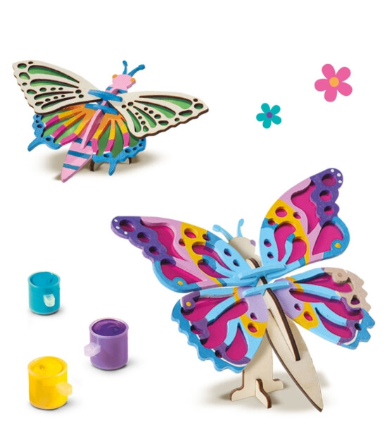 Ses Creative Ahşap Kelebekleri Dekore Edin Seti