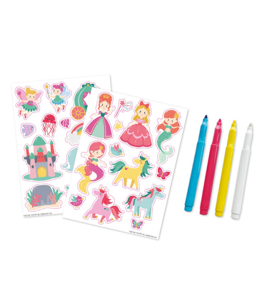 Ses Creative Tak Çıkar Pencere Sticker + Kalem Set / Prenses