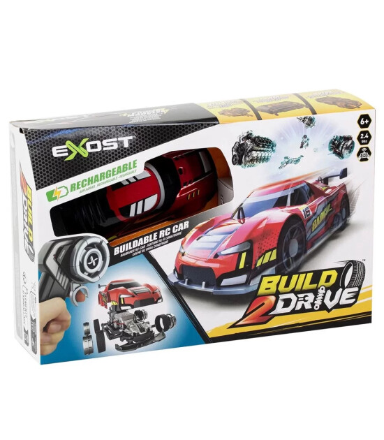 Silverlit Exost Build 2 Drive Kumandalı Yarış Aracı Kiti // Kırmızı